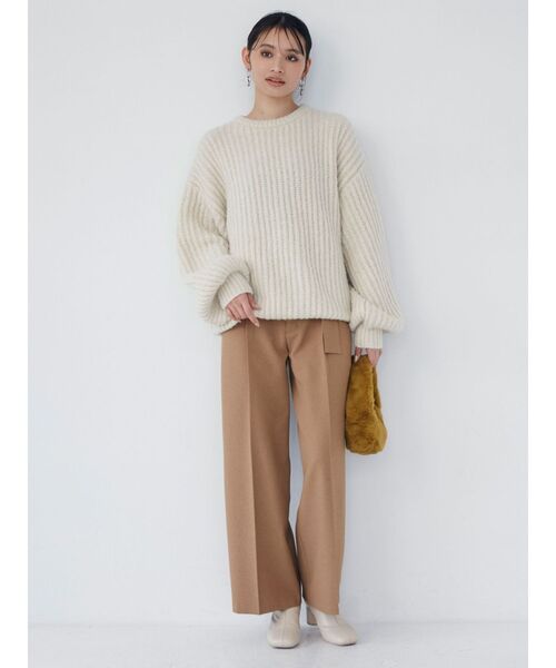 MURUA(ムルーア)の「モヘヤ混クルーネックニット(ニット/セーター・レディース・ブルー/グリーン/アイボリー・FREE)」の20枚目の写真