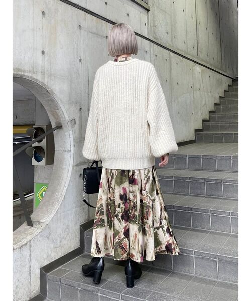 極美品 エブール モヘヤ オーバーサイズニット クルーネック ゆったり ベージュ セール】 〈手洗い可能〉モヘヤ パイル Vネック プルオーバー （ニット