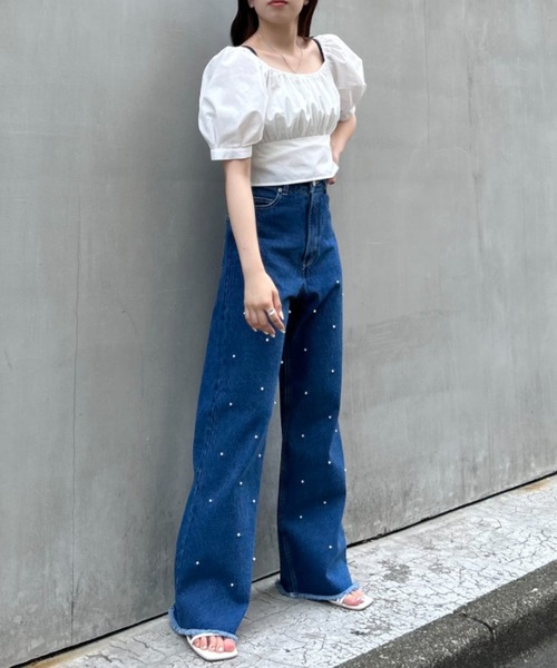 INGNI(イング)の「ビジュー付デニムパンツ(デニムパンツ・レディース・ブルー系その他4/ブルー系その他6/ブルー系その他7/ブルー系5・FREE)」の5枚目の写真