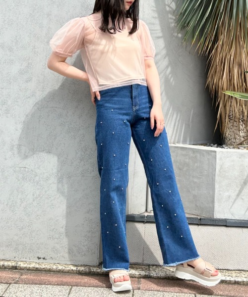 INGNI(イング)の「ビジュー付デニムパンツ(デニムパンツ・レディース・ブルー系その他4/ブルー系その他6/ブルー系その他7/ブルー系5・FREE)」の8枚目の写真