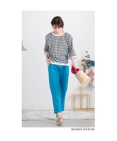 Sawa a la mode(サワアラモード)の「千鳥格子柄トップス(Tシャツ/カットソー・レディース・ホワイト・FREE)」の7枚目の写真