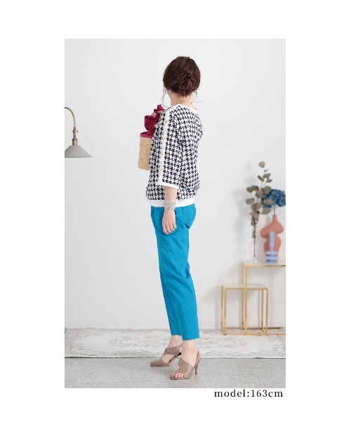 Sawa a la mode(サワアラモード)の「千鳥格子柄トップス(Tシャツ/カットソー・レディース・ホワイト・FREE)」の10枚目の写真