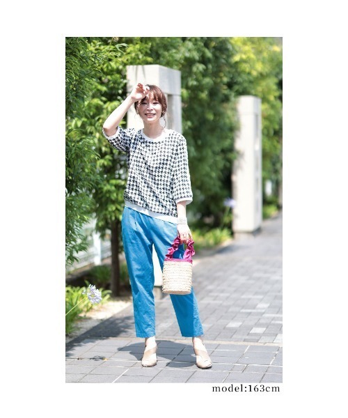 Sawa a la mode(サワアラモード)の「千鳥格子柄トップス(Tシャツ/カットソー・レディース・ホワイト・FREE)」の13枚目の写真