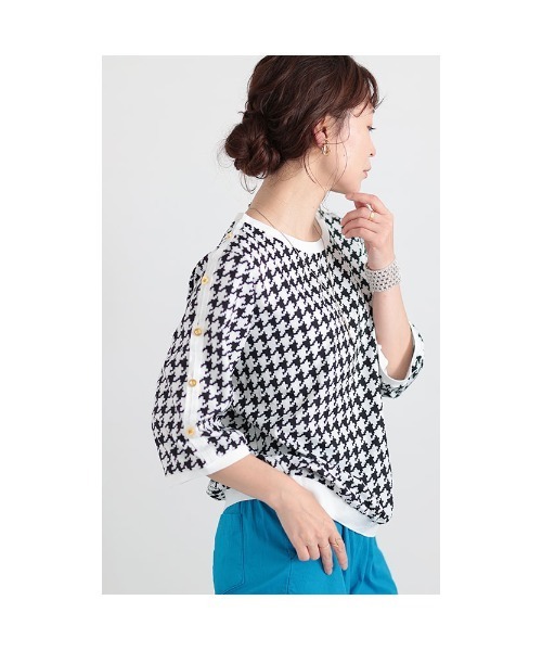 Sawa a la mode(サワアラモード)の「千鳥格子柄トップス(Tシャツ/カットソー・レディース・ホワイト・FREE)」の17枚目の写真