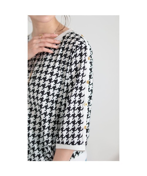 Sawa a la mode(サワアラモード)の「千鳥格子柄トップス(Tシャツ/カットソー・レディース・ホワイト・FREE)」の18枚目の写真