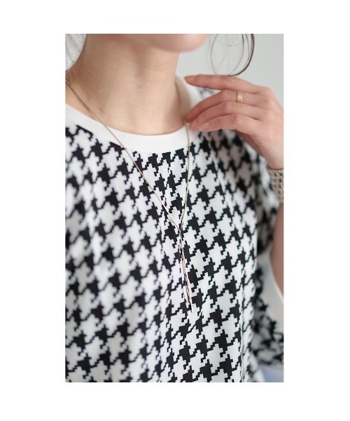 Sawa a la mode(サワアラモード)の「千鳥格子柄トップス(Tシャツ/カットソー・レディース・ホワイト・FREE)」の20枚目の写真