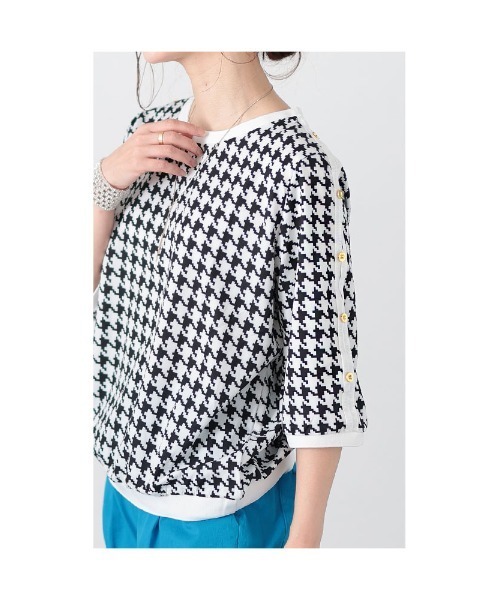 Sawa a la mode(サワアラモード)の「千鳥格子柄トップス(Tシャツ/カットソー・レディース・ホワイト・FREE)」の21枚目の写真