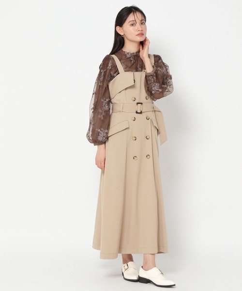 mysty woman（ミスティウーマン）の「フローラル刺繍シアーブラウス　972193（シャツ/ブラウス・レディース・ブラック/ブラウン/ブルー系その他/アイボリー/モカ/グレイッシュブルー/ピンクベージュ・FREE）」の12枚目の写真