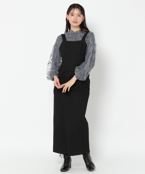 mysty woman（ミスティウーマン）の「フローラル刺繍シアーブラウス　972193（シャツ/ブラウス・レディース・ブラック/ブラウン/ブルー系その他/アイボリー/モカ/グレイッシュブルー/ピンクベージュ・FREE）」の14枚目の写真