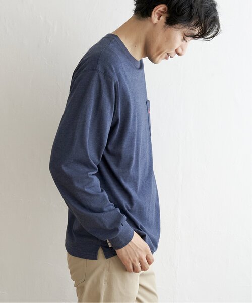 ikka(イッカ)の「URBAN NATURE LIFE ロゴワッペンポケットロンT(Tシャツ/カットソー・メンズ・ブラック/オフホワイト/マスタード/ブルー・S/M/L/XL)」の12枚目の写真