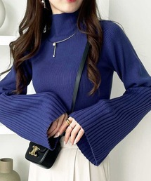 GeeRA | ハイネックフレアースリーブリブニット(ニット/セーター)