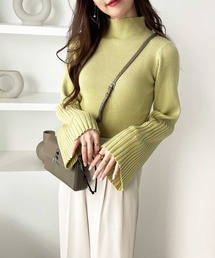 GeeRA | ハイネックフレアースリーブリブニット(ニット/セーター)