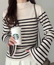 GeeRA | ハイネックフレアースリーブリブニット(ニット/セーター)