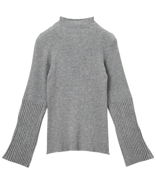 GeeRA（ジーラ）の「【S~XLサイズ/7色展開】ハイネックフレアスリーブリブニット（ニット/セーター・レディース・ブラック/ネイビー/グレー/ライム/アイボリー/モカ/その他・SMALL/MEDIUM/LARGE/X-LARGE）」の10枚目の写真