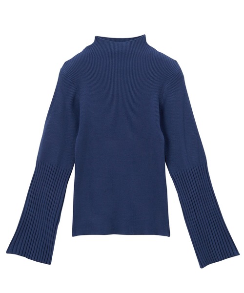 GeeRA（ジーラ）の「【S~XLサイズ/7色展開】ハイネックフレアスリーブリブニット（ニット/セーター・レディース・ブラック/ネイビー/グレー/ライム/アイボリー/モカ/その他・SMALL/MEDIUM/LARGE/X-LARGE）」の12枚目の写真