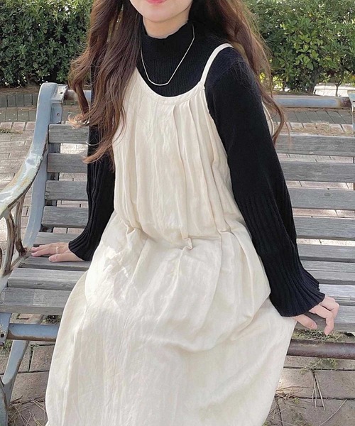 GeeRA（ジーラ）の「【S~XLサイズ/7色展開】ハイネックフレアスリーブリブニット（ニット/セーター・レディース・ブラック/ネイビー/グレー/ライム/アイボリー/モカ/その他・SMALL/MEDIUM/LARGE/X-LARGE）」の22枚目の写真