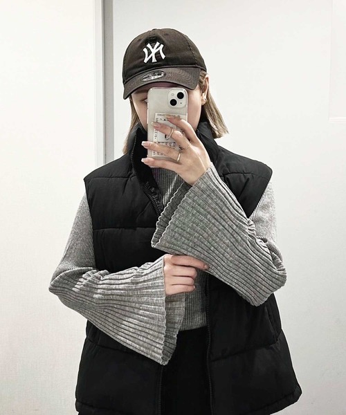 GeeRA（ジーラ）の「【S~XLサイズ/7色展開】ハイネックフレアスリーブリブニット（ニット/セーター・レディース・ブラック/ネイビー/グレー/ライム/アイボリー/モカ/その他・SMALL/MEDIUM/LARGE/X-LARGE）」の15枚目の写真