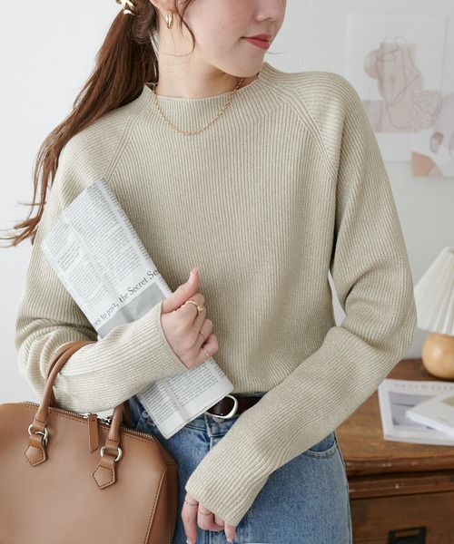 DISCOAT（ディスコート）の「【新色追加】リブハイネックプルオーバー《WEB限定カラーあり》（ニット/セーター・レディース・ブラック/ダークグリーン/オレンジ/アイボリー/モカ/ホワイト×ブラック/ブラック系その他/グレー/ミント/オフホワイト/ブルー/ライトグレー/ピンク/ネイビー/カーキ/ピンク系その他/ベージュ/サーモンピンク/レッド/オレンジ系その他/ダークグレー/ダークブルー・FREE）」の11枚目の写真