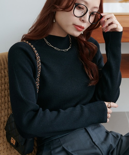 人気 ✨ ENFOLD ハイネック リブ バイカラー プルオーバー マルチ