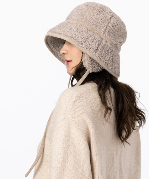 QUEENHEAD（クイーンヘッド）の「ボアドッグイヤーハット（ハット・レディース・ブラック/グレイッシュベージュ/アイボリー/ベージュ・FREE/X-LARGE/XX-LARGE）」の19枚目の写真