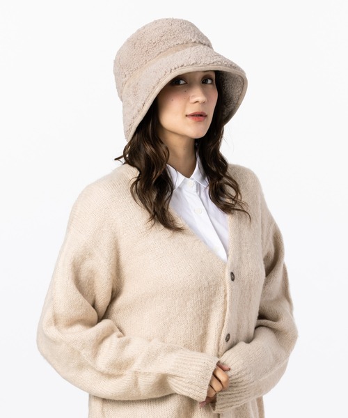 QUEENHEAD（クイーンヘッド）の「ボアドッグイヤーハット（ハット・レディース・ブラック/グレイッシュベージュ/アイボリー/ベージュ・FREE/X-LARGE/XX-LARGE）」の22枚目の写真