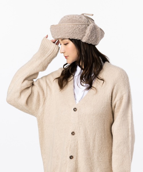 QUEENHEAD（クイーンヘッド）の「ボアドッグイヤーハット（ハット・レディース・ブラック/グレイッシュベージュ/アイボリー/ベージュ・FREE/X-LARGE/XX-LARGE）」の21枚目の写真