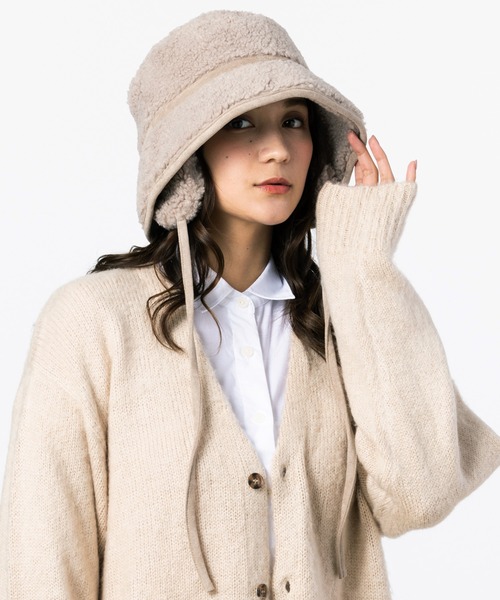 QUEENHEAD（クイーンヘッド）の「ボアドッグイヤーハット（ハット・レディース・ブラック/グレイッシュベージュ/アイボリー/ベージュ・FREE/X-LARGE/XX-LARGE）」の20枚目の写真