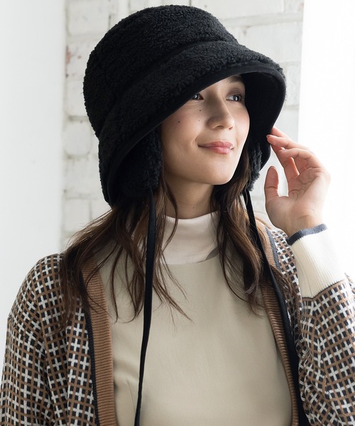 QUEENHEAD（クイーンヘッド）の「ボアドッグイヤーハット（ハット・レディース・ブラック/グレイッシュベージュ/アイボリー/ベージュ・FREE/X-LARGE/XX-LARGE）」の12枚目の写真