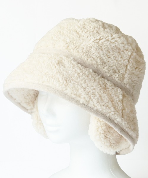 QUEENHEAD（クイーンヘッド）の「ボアドッグイヤーハット（ハット・レディース・ブラック/グレイッシュベージュ/アイボリー/ベージュ・FREE/X-LARGE/XX-LARGE）」の8枚目の写真