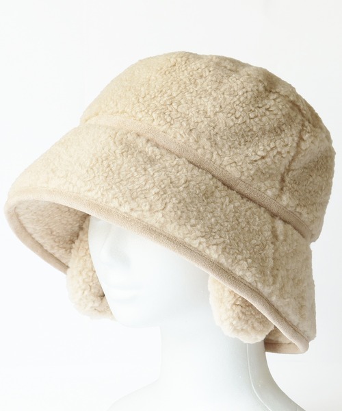QUEENHEAD（クイーンヘッド）の「ボアドッグイヤーハット（ハット・レディース・ブラック/グレイッシュベージュ/アイボリー/ベージュ・FREE/X-LARGE/XX-LARGE）」の6枚目の写真