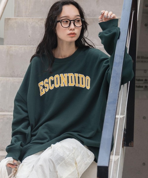 WEGO（ウィゴー）の「WEGO/ヘビーウエイト刺繍グラフィックプルオーバー（スウェット・メンズ・ダークグリーン/グレー/ホワイト/ブラック・MEDIUM/LARGE）」の4枚目の写真