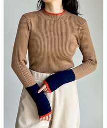 Re:EDIT | [2023A/W COLLECTION]プチハイネック配色デザインリブニットトップス(ニット/セーター)