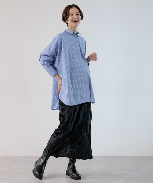 LEPSIM(レプシィム)の「【産前・産後対応】マタニティ/ベロアナロースカート 975467(マタニティウェア/グッズ・レディース・ブラック/ベージュ系その他・FREE)」の4枚目の写真