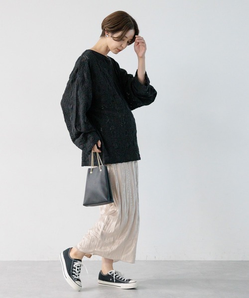 LEPSIM(レプシィム)の「【産前・産後対応】マタニティ/ベロアナロースカート 975467(マタニティウェア/グッズ・レディース・ブラック/ベージュ系その他・FREE)」の6枚目の写真