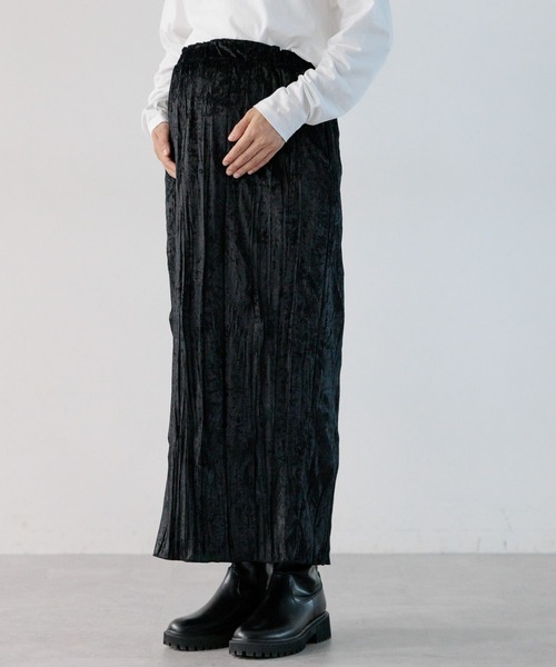 LEPSIM(レプシィム)の「【産前・産後対応】マタニティ/ベロアナロースカート 975467(マタニティウェア/グッズ・レディース・ブラック/ベージュ系その他・FREE)」の9枚目の写真