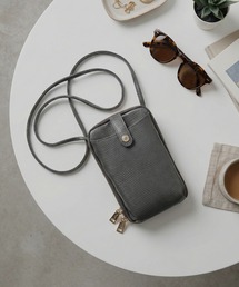 Pisoraro リザード型押し エコバッグ付き スマホポシェット