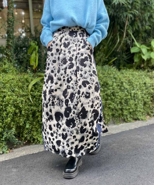 mi via loca(ミヴィアロカ)の「レオパードサイドラインスカート(スカート・レディース・ブラック/ブラウン・FREE)」の10枚目の写真