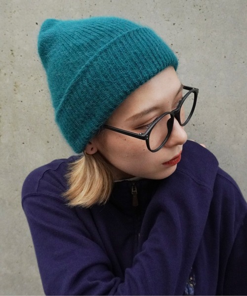 Jelly moo(ジェリームー)の「【 Jelly moo / ジェリームー 】 アンゴラ混 シャギー ニットキャップ / ビーニー(ニットキャップ/ビーニー・レディース・ブラック/グリーン/グレー/ピンク/ネイビー/ベージュ/ライトグレー/ブラウン/チャコールグレー/ホワイト・FREE)」の8枚目の写真