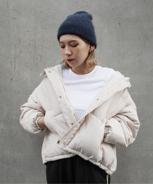 Jelly moo(ジェリームー)の「【 Jelly moo / ジェリームー 】 アンゴラ混 シャギー ニットキャップ / ビーニー(ニットキャップ/ビーニー・レディース・ブラック/グリーン/グレー/ピンク/ネイビー/ベージュ/ライトグレー/ブラウン/チャコールグレー/ホワイト・FREE)」の13枚目の写真