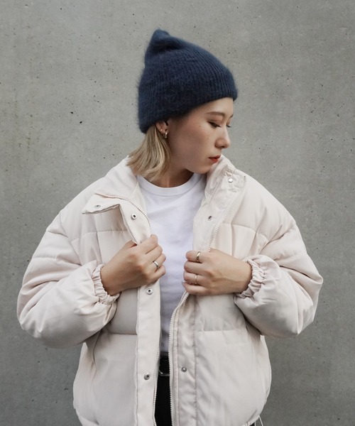 Jelly moo(ジェリームー)の「【 Jelly moo / ジェリームー 】 アンゴラ混 シャギー ニットキャップ / ビーニー(ニットキャップ/ビーニー・レディース・ブラック/グリーン/グレー/ピンク/ネイビー/ベージュ/ライトグレー/ブラウン/チャコールグレー/ホワイト・FREE)」の14枚目の写真