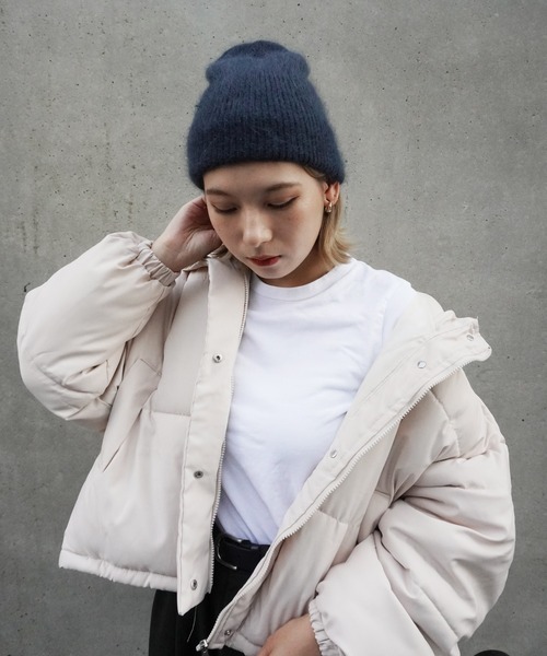 Jelly moo(ジェリームー)の「【 Jelly moo / ジェリームー 】 アンゴラ混 シャギー ニットキャップ / ビーニー(ニットキャップ/ビーニー・レディース・ブラック/グリーン/グレー/ピンク/ネイビー/ベージュ/ライトグレー/ブラウン/チャコールグレー/ホワイト・FREE)」の18枚目の写真