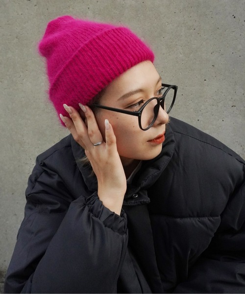 Jelly moo(ジェリームー)の「【 Jelly moo / ジェリームー 】 アンゴラ混 シャギー ニットキャップ / ビーニー(ニットキャップ/ビーニー・レディース・ブラック/グリーン/グレー/ピンク/ネイビー/ベージュ/ライトグレー/ブラウン/チャコールグレー/ホワイト・FREE)」の20枚目の写真