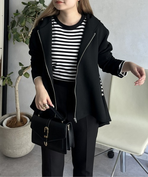 prose verse（プロズヴェール）の「バックフレアポケットパールZIPパーカー（その他アウター・レディース・ブラック・MEDIUM）」の3枚目の写真