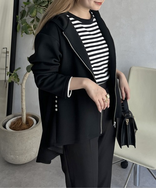 prose verse（プロズヴェール）の「バックフレアポケットパールZIPパーカー（その他アウター・レディース・ブラック・MEDIUM）」の4枚目の写真