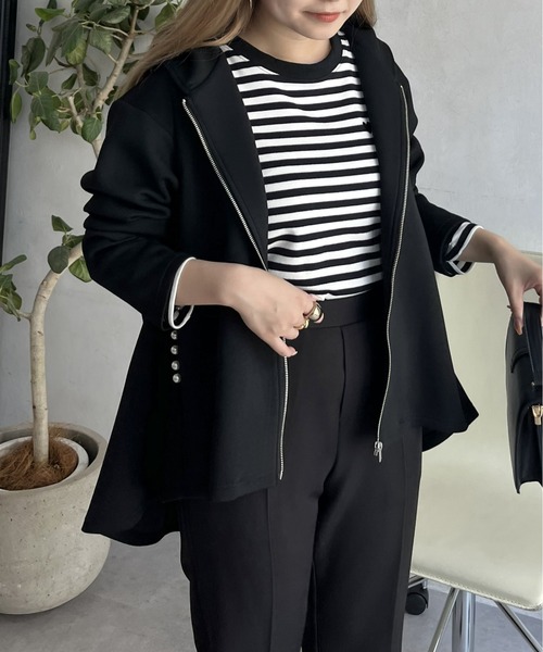 prose verse（プロズヴェール）の「バックフレアポケットパールZIPパーカー（その他アウター・レディース・ブラック・MEDIUM）」の6枚目の写真