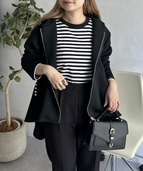 prose verse（プロズヴェール）の「バックフレアポケットパールZIPパーカー（その他アウター・レディース・ブラック・MEDIUM）」の7枚目の写真