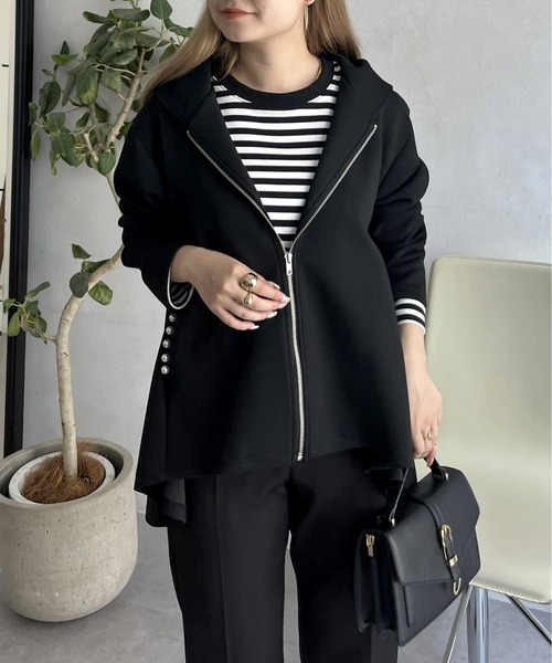 prose verse（プロズヴェール）の「バックフレアポケットパールZIPパーカー（その他アウター・レディース・ブラック・MEDIUM）」の14枚目の写真