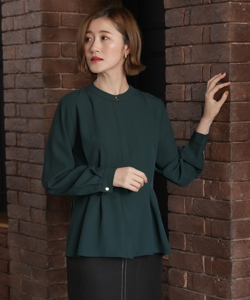 TRUDEA(トルディア)の「ペプラムブラウス(シャツ/ブラウス・レディース・ダークグリーン/グレイッシュベージュ/モカ/チャコールグレー/グレイッシュブルー/グリーン・LARGE/MEDIUM)」の15枚目の写真