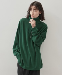 JUNRED | プリーツハーフジップロングスリーブPO(Tシャツ/カットソー)