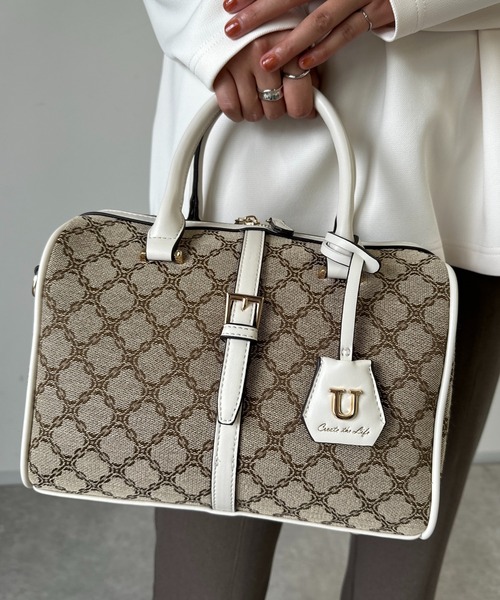 U（ユー）の「【U(ユー) - Julia(ジュリア)】/ジャガードボストンバッグ（ボストンバッグ・レディース・ベージュ・FREE）」の13枚目の写真